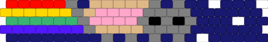 nyan cat peyote cuff - gray, purple