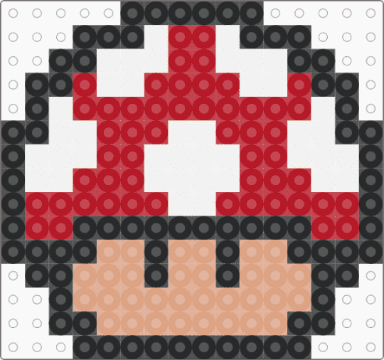 Mario Mushroom 3 - red,beige