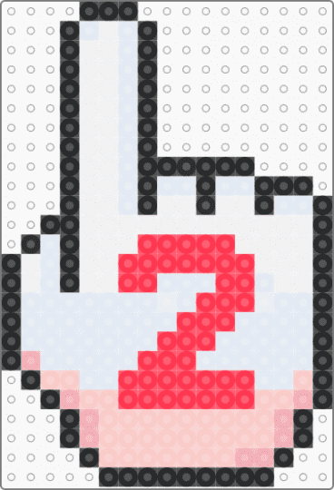 Player Two Wii Cursor Icon Perler - white,red,beige,frutiger aero,technozen,wii,nintendo,y2k,gaming,console,nostalgic