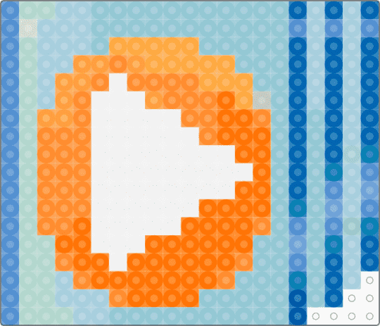 Windows Media Player Icon Perler - light blue,orange,frutiger aero,frutiger metro,dorfic,windows,nostalgic,y2k,media,aesthetic