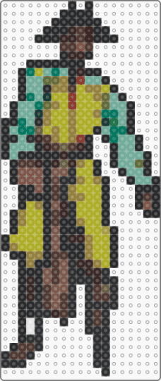 Backrooms Pirate Clark Perler (Full Body) - black,brown,green,gold,colorful,the backrooms,backrooms,internet horror,horror movie,creepy pasta,horror,scary,movie