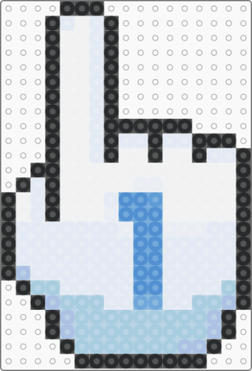 Player One Wii Cursor Icon Perler - white,light blue,frutiger aero,technozen,wii,nintendo,y2k,gaming,nostalgic,console