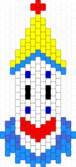 TADC Kaufmo Jumbo Kandi Charm - glitch productions, gooseworx, jax, kaufmo, light blue, pomni, ribbit, tadc, the amazing digital circus, white, yellow