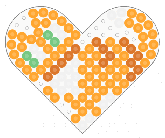 Orange Cat Perler - animal, cat, cute, feline, heart, kitten, kitty, kitty cat, orange