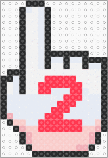 Player Two Wii Cursor Icon Perler - white,red,beige,frutiger aero,technozen,wii,nintendo,y2k,gaming,console,nostalgic