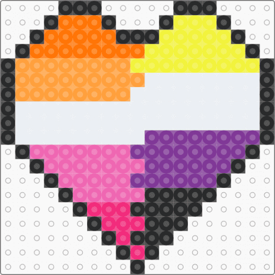 non binary + lesbian flag - orange,pink