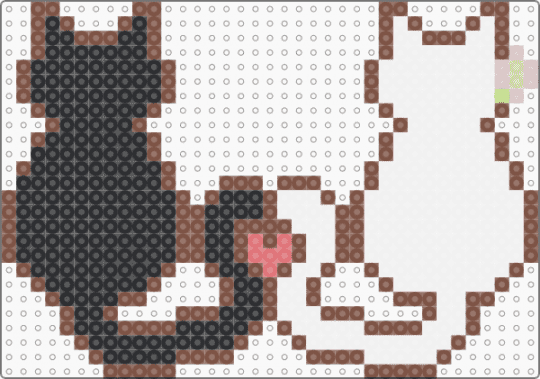 ReMiX Black+white cat with heart tails! - white,tan,cute,black,flower,love,cats,heart,sweet