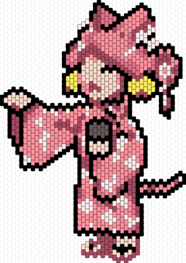 Deltarune Mew Mew Singing Charm - beige,pink,deltarune,yellow,mew mew,cute,character,charm,undertale