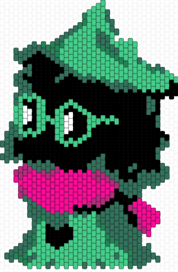 Deltarune Hatted Ralsei Sitting Down Charm - teal,charm,character,deltarune,ralsei,green,pink,cute,toby fox