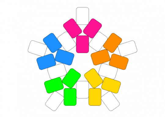 Rainbow White Star - colorful, green, orange, rainbow, star