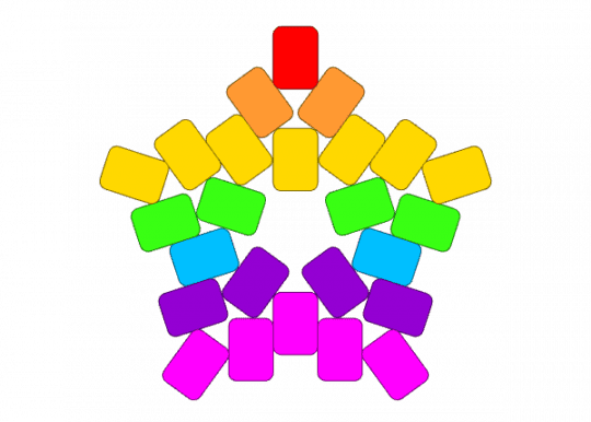 Rainbow Star - green, pink, purple, rainbow, yellow