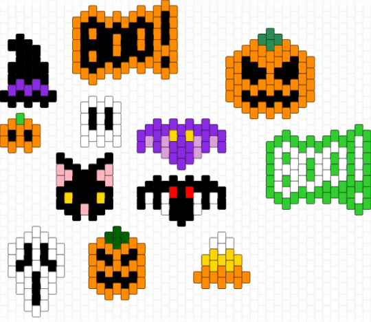 Halloween Charms Set 🎃👻 - green,orange,halloween,charm,charms,charm set,spooky,bat,pumpkin,ghost
