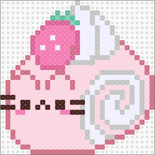 Pink pusheen roll :3 - beige, cute, cutecore, cutecore kawaiicore, pink, pusheen, white
