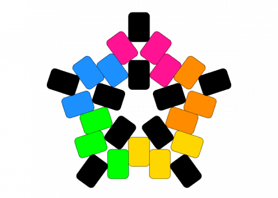 Rainbow Black Star - colorful, cute, green, orange, rainbow, star