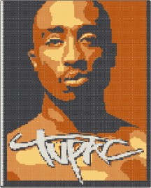 Tu Pac (1 of 2) - tupac shakur,portrait,rap,music,brown,tan,black