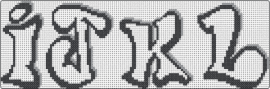 Graffiti Perler Letters IJKL - graffiti,alphabet,text,outline,letters,ijkl,black