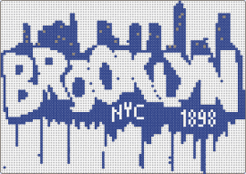 Brooklyn Perler - brooklyn,new york city,logo,silhouette,text,graffiti,skyline,blue