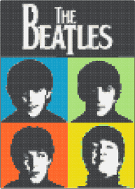 The Beatles - beatles,poster,band,music,classic,colorful,silhouette,black,blue,gree,yellow,orange