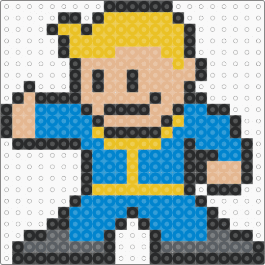 Vault boy - yellow,beige,blue