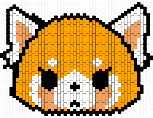 Aggretsuko flat stitch :D - white,orange,aggretsuko,sanrio,flat stitch,characters,cute