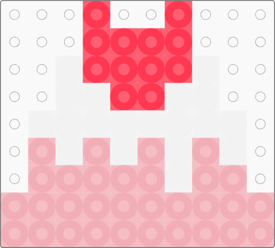 heartful cake but on a potato screen - beige, red