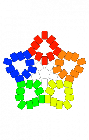 Colorful star - colorful, green, orange