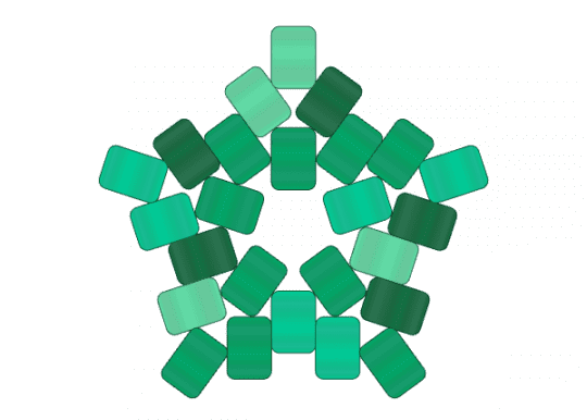 Emerald crystal star (TTYD) - green, teal