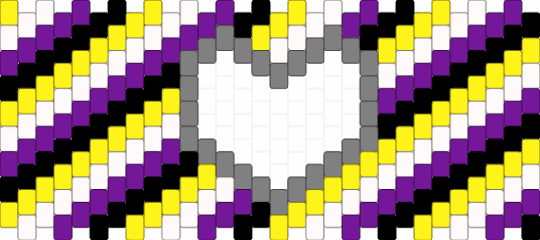 non binary hollow heart cuff - yellow,purple,pride,enby,non binary,trans,lgbtq,cuff,multistitch,heart