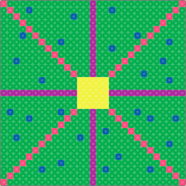 use - geometric,present,symmetry,balanced,structured,repetitive,motif,center,green