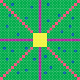 use - geometric,present,symmetry,balanced,structured,repetitive,motif,center,green
