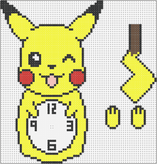 Pikachu Tik Tok Clock - pikachu,pokemon,anime,video game,clock,tiktok,cartoon,gaming,yellow