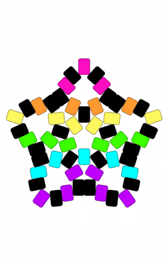 Rainbow in the dark - black, colorful, dark, neon, purple, rainbow, scene, star, yellow
