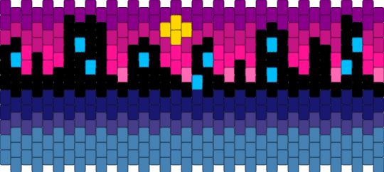 Friday Night Funkin’ Week 3 Philly Skyline Multistitch Cuff - pink,purple,blue,fridaynightfunkin,fnf,philly,philadelphia,city,skyline,cityscape