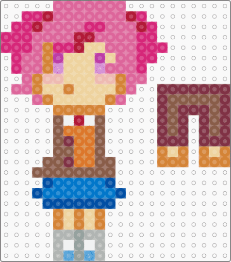 natsuki hanging doll - pink,brown,tan,colorful,doki doki,ddlc,natsuki,lesbian,her dad hits her,cries,underrated,appleewsss