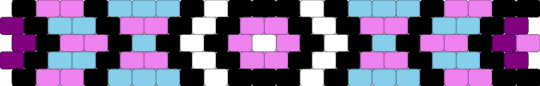 Odd peyote stitch purple/white/blue pattern - pink,light blue,purple,cuff