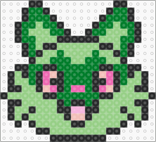 Sprigatito face - green,teal