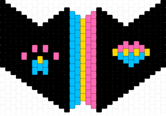 Pan mask - black,pink,light blue