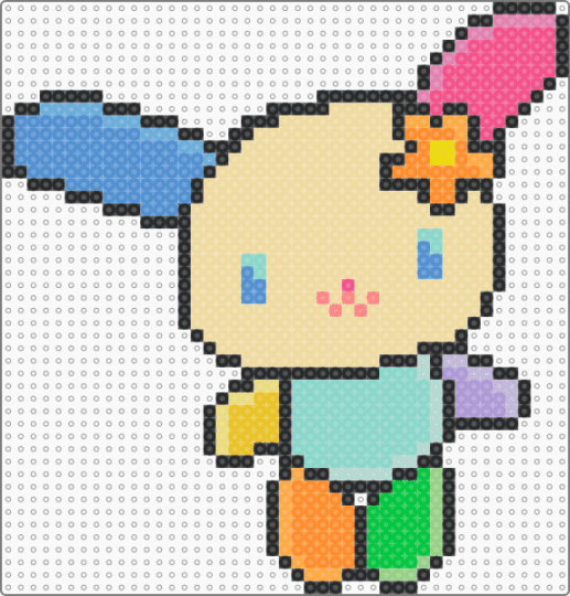sanrio usahana 2x2 board - pink,light blue,beige,sanrio,usahana,character,bunny,multicolor,4x4