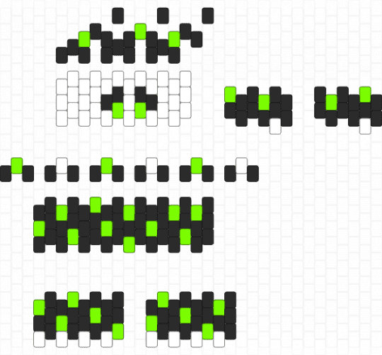 GIR themed, 3D mini clown - green,white,gir,clowncore,weirdcore,scenecore,scene