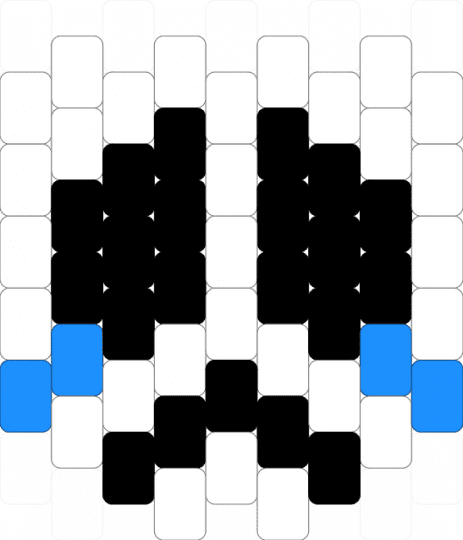 Gangle Sad Charm - white,tadc,pony beads,charm,peyote,multistitch,gangle,the amazing digital circus