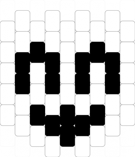 Gangle Happy Charm - white,black,tadc,pony beads,charm,peyote,multistitch,gangle,the amazing digital circus