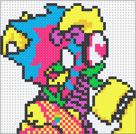 4LUNG PERLER - light blue,yellow,pink,furry,4lung,4,lung,music,artist,rainbow,puppy