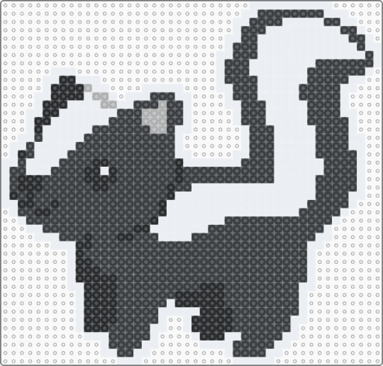 Skunk - white,skunk,animal,cute,perler,black,grey,stinky