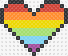 Rainbow heart (Hama) - heart,rainbow,pride,love,valentine,colorful