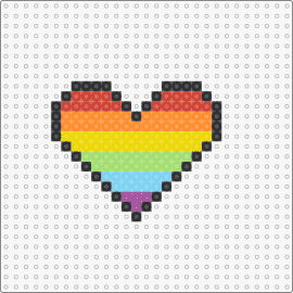 Rainbow heart (Hama) - hearts,rainbows