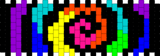 rainbow swirl thingy :3 - black, light blue, neon, purple, rainbow, spiral, yellow