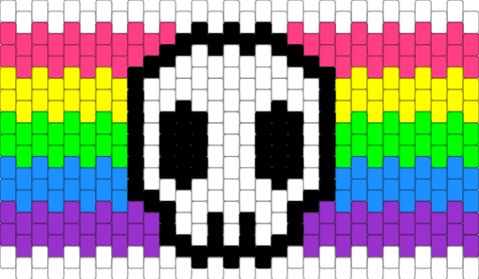skull :3 - pink,purple,skull,rainbow,yellow,green,blue,clear