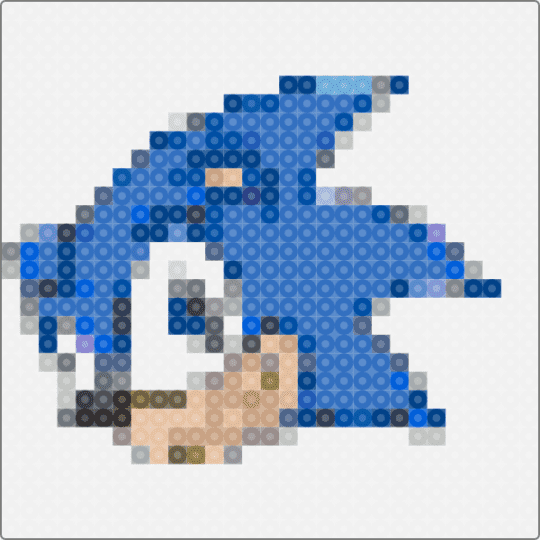 sonic t hedghog - white,blue,gray,beige