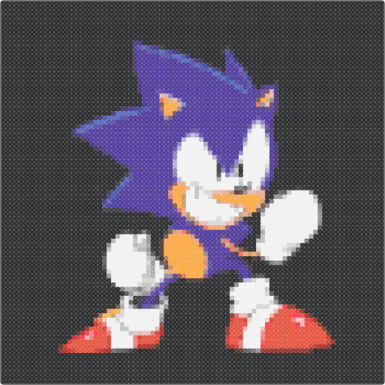 Classic sonic smilling - black,purple,orange,red