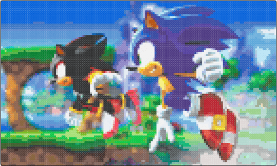 sonic and shadow - blue,light blue,tan,teal,colorful
